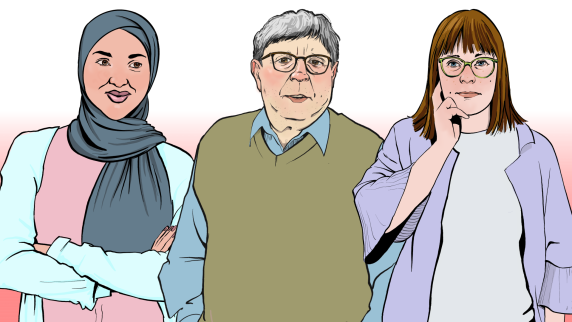 En illustration av tre olika lärare